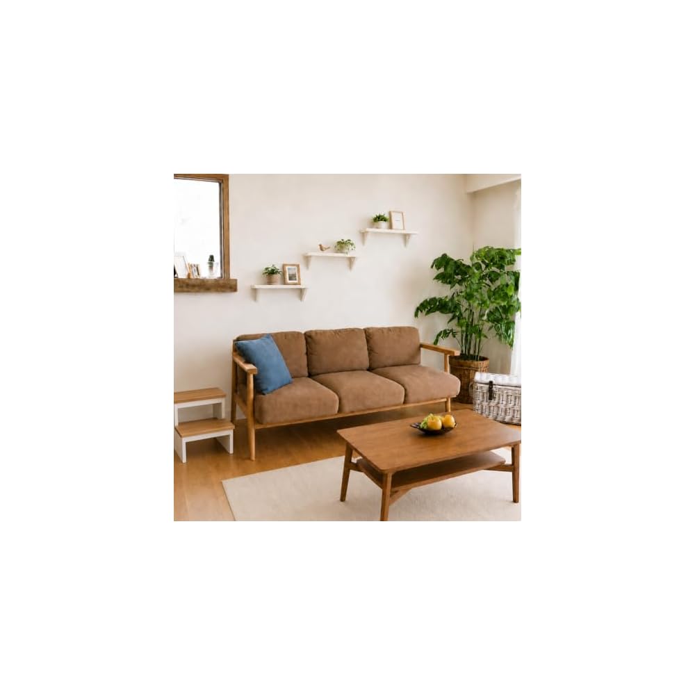 Wall Shelf, Wall-Mounted Shelf, Wall Storage, 45cm Wide, Set of 3, White, Wooden, Decorative Shelf,