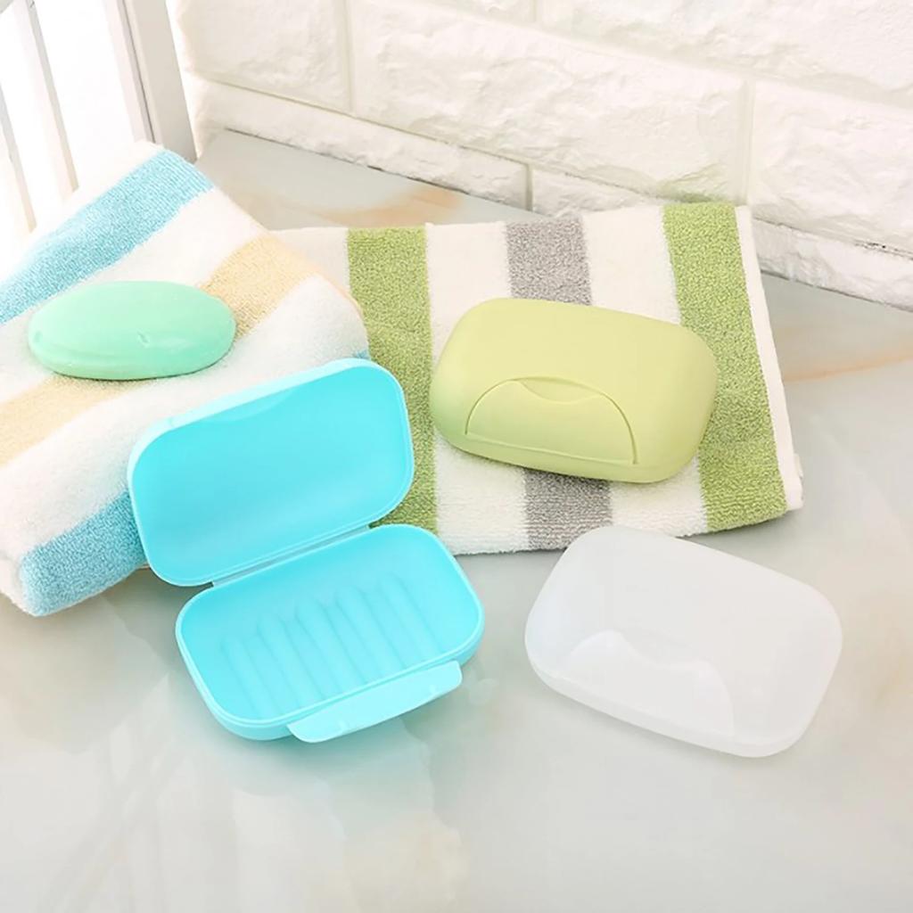 Portable Travel Soap Box Container Bathroom Accessories Home Plastic Soap-Boxes with Cover Multicolor Soaps Dish Holder Jabonera