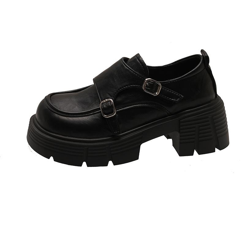 Британский стиль ретро-лоферы на платформе женские 2024 новые немного увеличивающие рост модные лоферы с одной педалью
