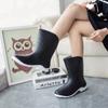 Мода 2024 Лето Водонепроницаемая Модная Женская Обувь для Дождя Однотонная Средний Голенище Уличная Повседневная Противоскользящая и Теплая Женская Обувь 36-41
