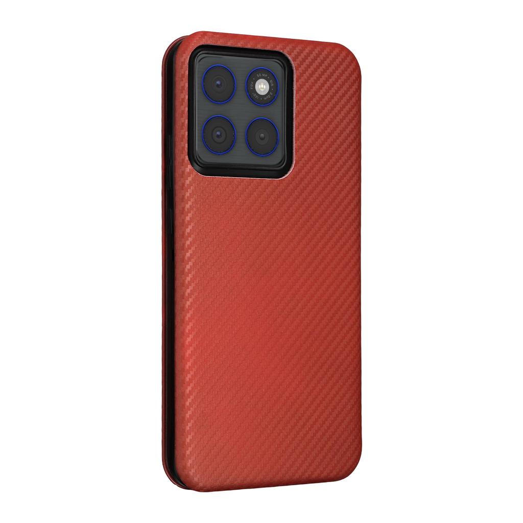 Чехол для Motorola Edge 70 5G с текстурой углеродного волокна, ударопрочный чехол из ПУ-кожи