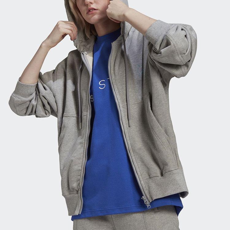adidas X Stella McCartney толстовка с капюшоном и длинными рукавами на молнии, куртка женская верхняя одежда, средний-конопляно-серый HA8966