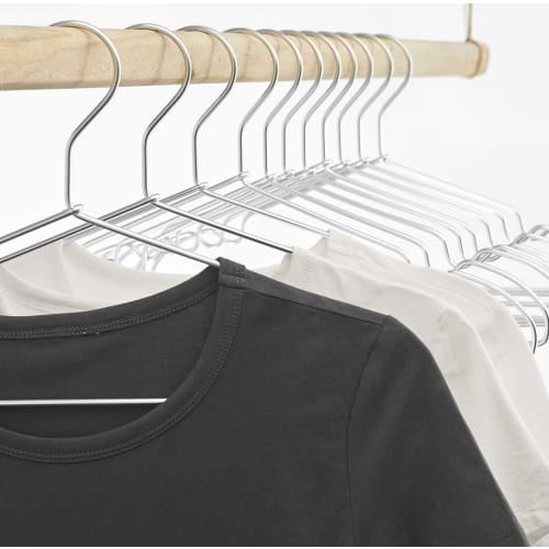 MAO DOU Aluminum Clothes Hangers, Silver, 20-Piece Set, Heavy-Duty, Non-Slip, Rust-Resistant, Bend-Resistant, Slim Design