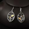 Hook Engagement Wedding Jewelry Leaf Multi-Gemstone Ear Stud Rainbow Moonstone Earrings Dangle