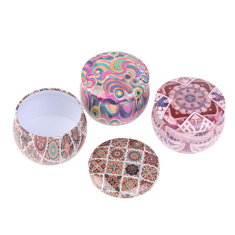 Vintage Candle Tin Can Candy Cookie Storage Box Dry Spice Storage Jar Suitable DIY Candle Cosmetic Ointment Making Christmas