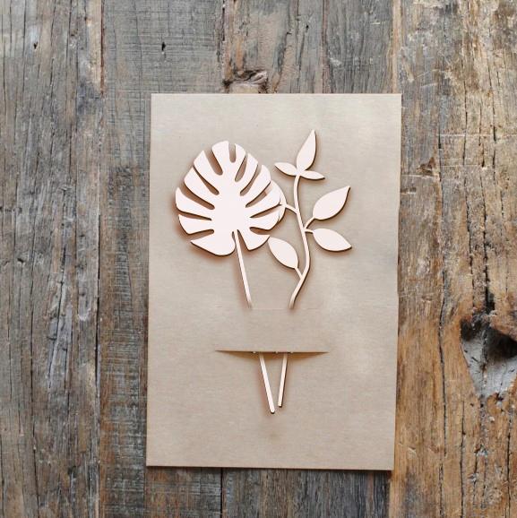 Wooden flower made of plywood. Bouquet decorations. Artificial flower for a vase, 1 piece.