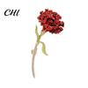 Carnation Brooch Alloy Enamel Flower Dripping Oil Process Pin Formal Attire Decoration Wear-Resistant Anti-Rust Versatile Collar Coat Accessory