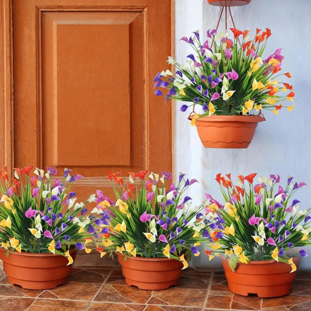 1/2/5Pcss Plastic Calla Lily Artificial Flowers 33cm Fake Plant New Fake Flowers Indoor Decor