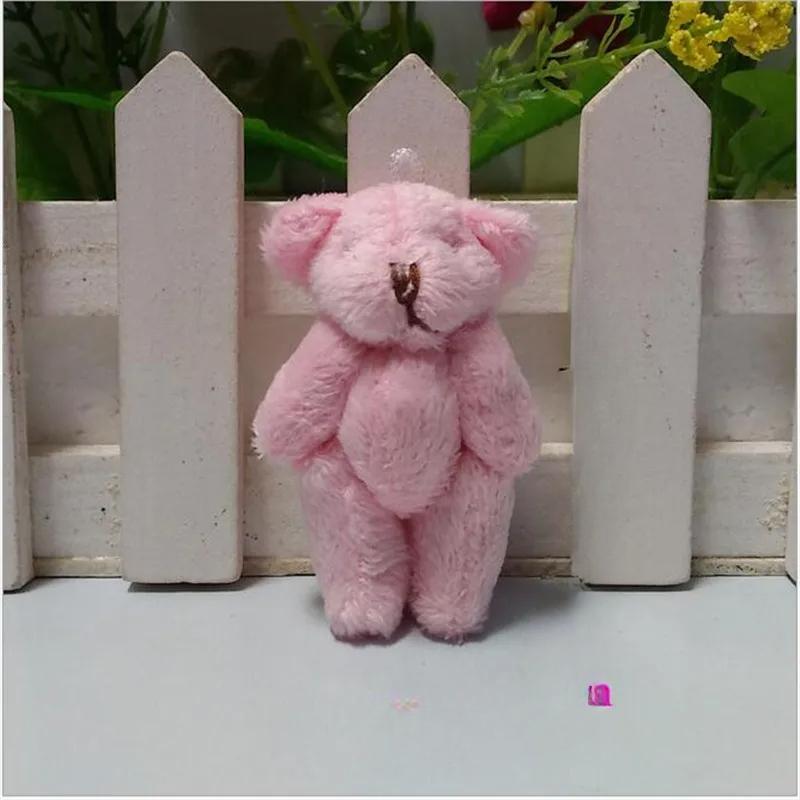 6Cm Plush Bear Toys Pendant Long Hair Joint Animal Hands and Feet Active DIY Handmade Jewelry Materials for Christmas