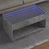 LED Infinity Coffee Table, Concrete Gray, 90x50x50 Cm