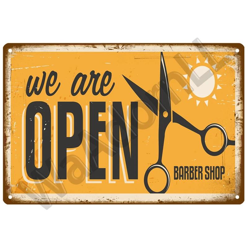 Barber Shop Tin Sign Poster Vintage Wall Posters Metal Sign Decorative Wall Plate Kitchen Plaque Metal Vintage Decor Accessories