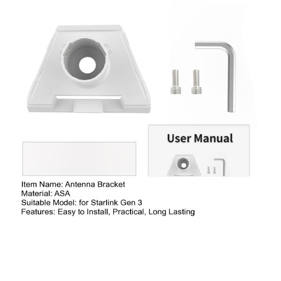 Спутниковый кронштейн для крепления на крыше, высокопрочный, универсальный, простой монтаж, кронштейн для крепления адаптера трубы, антенный кронштейн для Starlink Gen 3