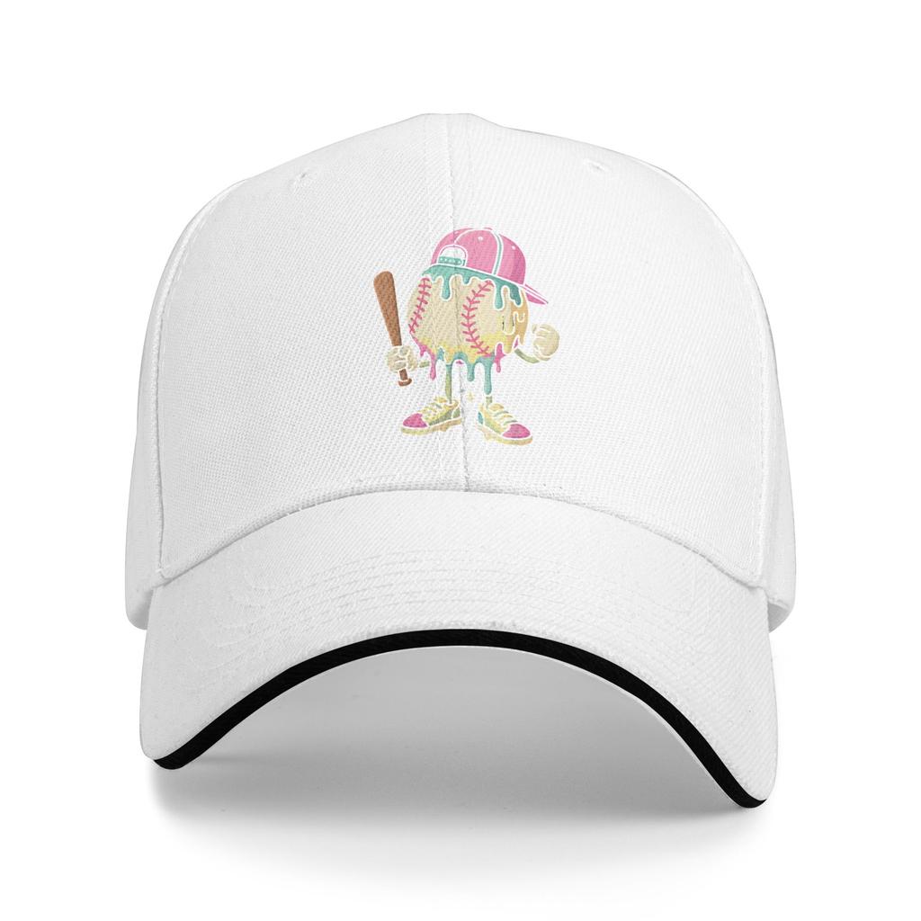 Ice Cream Drip Baseball Spots Baseball Drip Baseball Cap Fashion Men Adult Trucker Hat Sun Design Tennis Skate Baseball Caps