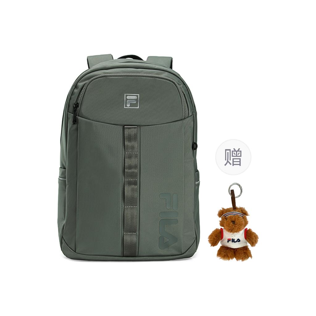 FILA Original Large Capacity Lightweight Water-Resistant Casual Versatile Commuter Campus Fabric Backpack Men backpack Shadow-Gray Green F13M639104FKK