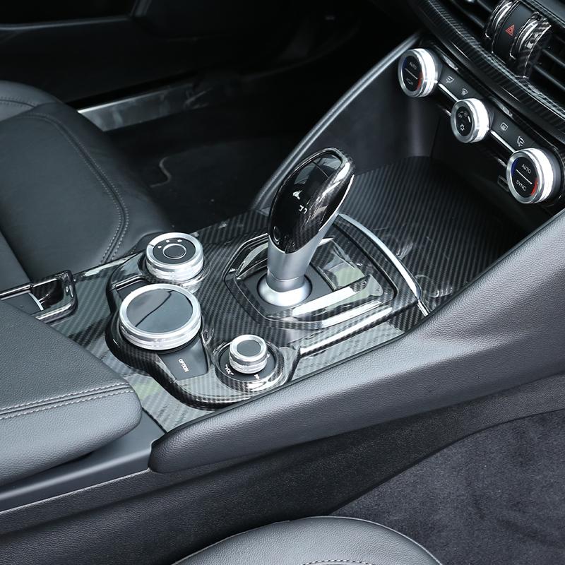 ABS углеродное волокно, центральная консоль, панель переключения передач, рамка, накладка, наклейки для Alfa Romeo Giulia 2017-интерьер