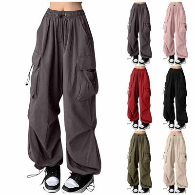 Женские весенние брюки больших размеров, осенние, на все времена года, тонкие, однотонные, прямые, широкие, с большими карманами, повседневные, в стиле ретро, универсальные, рабочие брюки