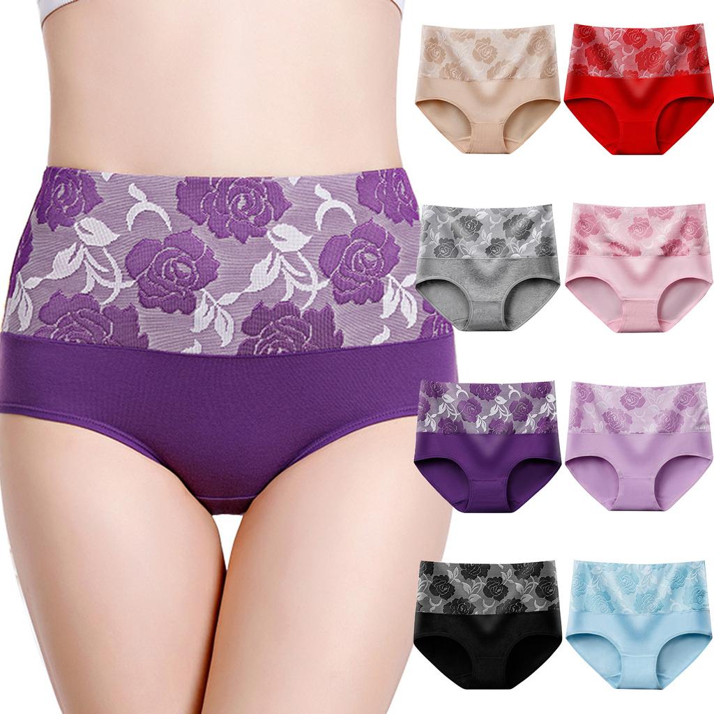 Women's High Waisted, Hip Lifting, And Abdominal Cinching Embroidered Underwear