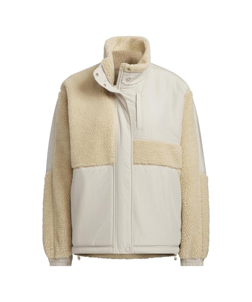 Женская флисовая куртка Adidas KTX54 с утеплителем, цвет Magic Beige, свободного кроя, на молнии (JG8222)