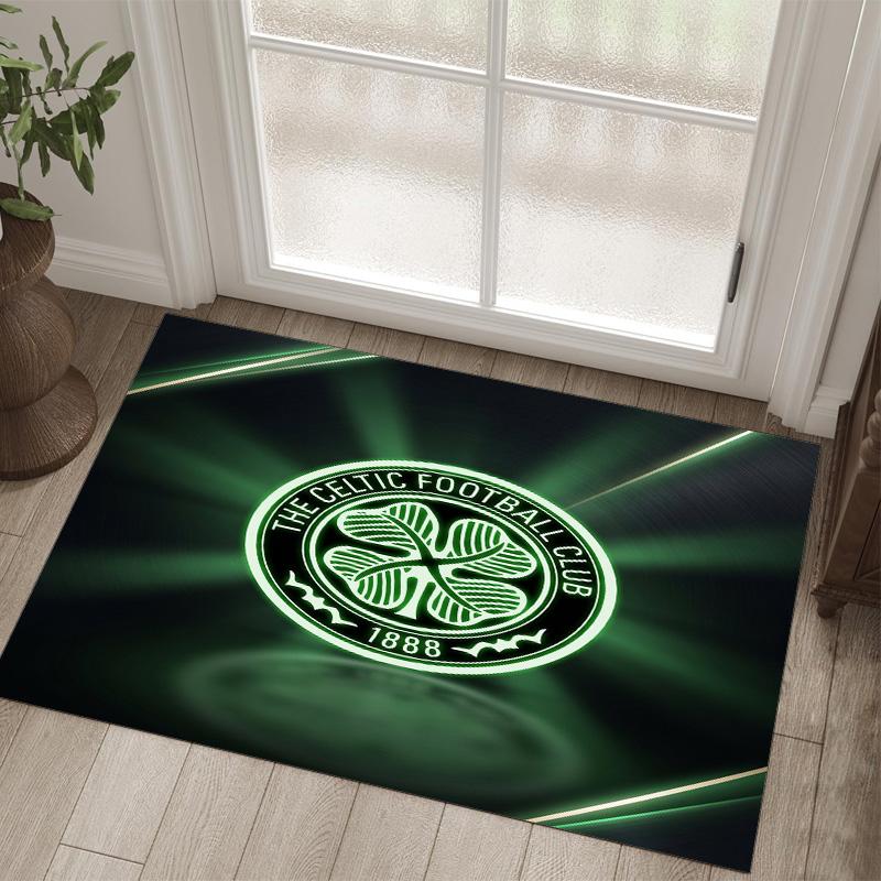 Celtic FC Design Crystal Velvet Carpet Cozy Non?Slip Printed Rug For Bedroom Living Room Entrance