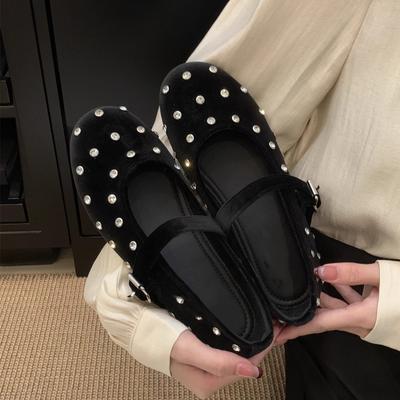 Туфли женские с круглым носком и мелким горлом, весна-осень, новая корейская версия, французский темперамент, балетки, вечерние туфли на плоской подошве, Мэри Джейн S