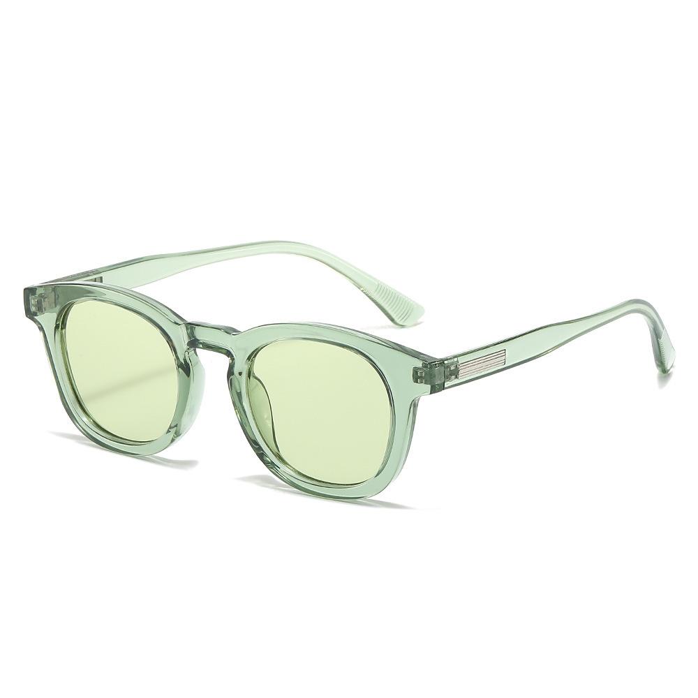 New Internet celebrity fashion simple sunglasses women's retro oval sunglasses can be matched with myopia men's tide