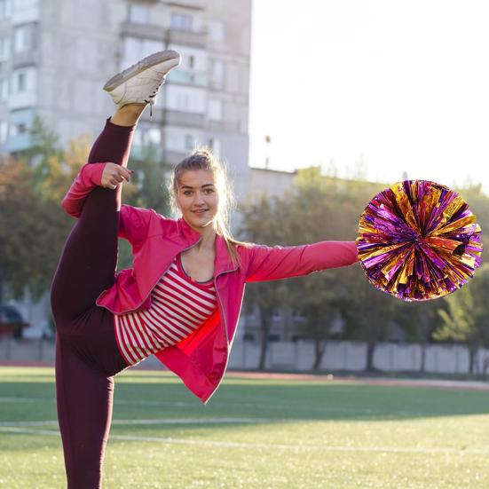 Букет из металлической фольги, ручные цветы для детей, подростков, спортивная команда, игра с мячом, растяжки для болельщиков, помпоны