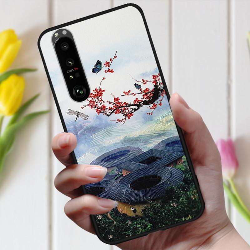 3D Тисненый Цветочный Чехол Для Sony Xperia 10 III Чехол Милый Рельефный Чехол Для Sony Xperia 1 III 5 III 10III Чехол На Телефон Coque Модный