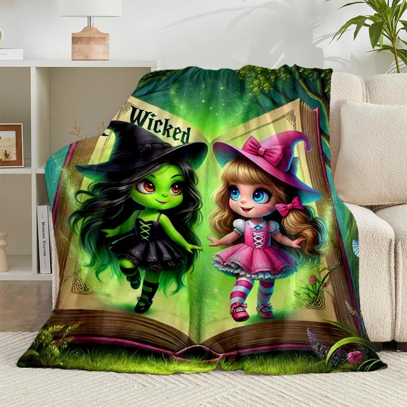 1PC Magic witch And Friendship Flannel Blanket Gift, Suitable for Both Men And Women, Soft Ideal for Beds And Sofa, Birthday Or Christmas Gift