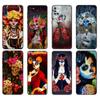Black Tpu Case For Samsung Galaxy A50 50S A30S A10 A01 A11 A21S A31 A41 A51 A71 M21 M30S S10 LITE Catrina Rose Girl Skull Art