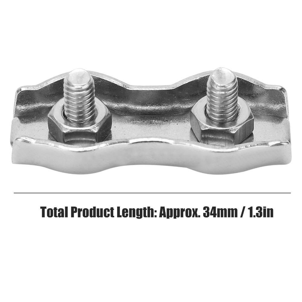 10pcs 304 Stainless Steel Steel Wire Rope Clip M3 Size Double Bolt Wire Clamp  Electric Fences