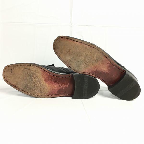 Винтажные туфли FLORSHEIM с U-образным мыском, 1985 год, черные, размер 9.5D 27.0, мужские(ИСПОЛЬЗОВАЛ)