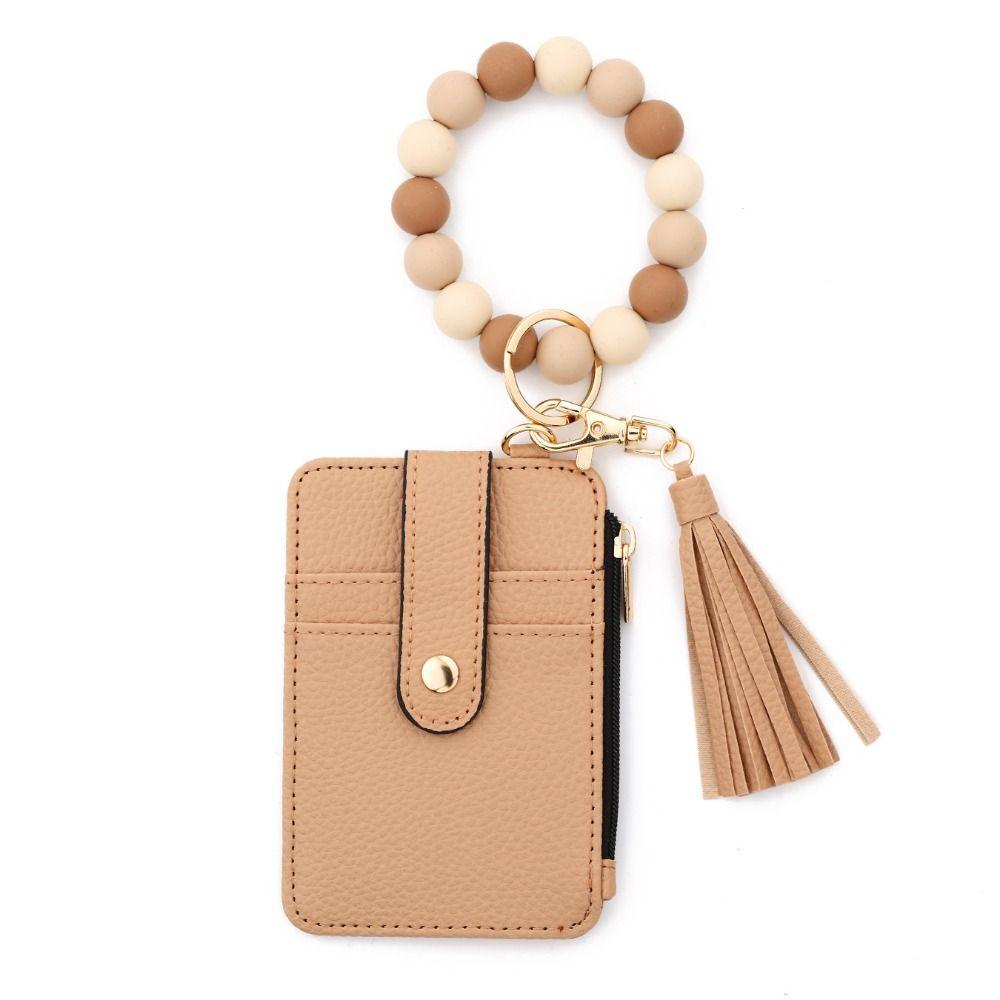 Браслет-брелок из искусственной кожи, держатель для карт, богемный стиль, нарукавная повязка, визитница, брелок для ключей, для повседневного использования