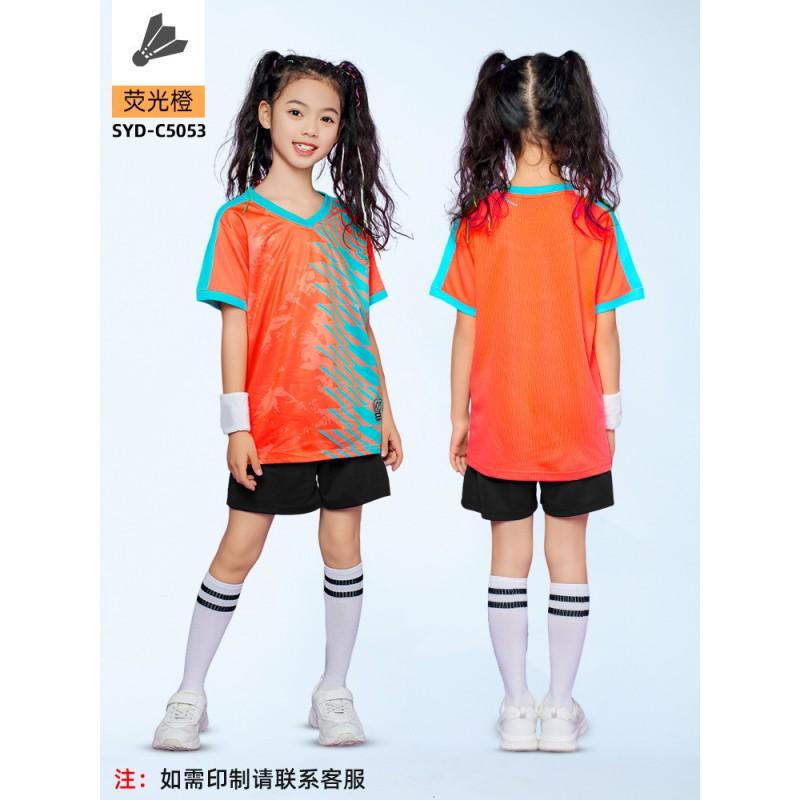 Kids Badminton Shirt Set Boys Girls Custom Print Training Competition Sports Jersey