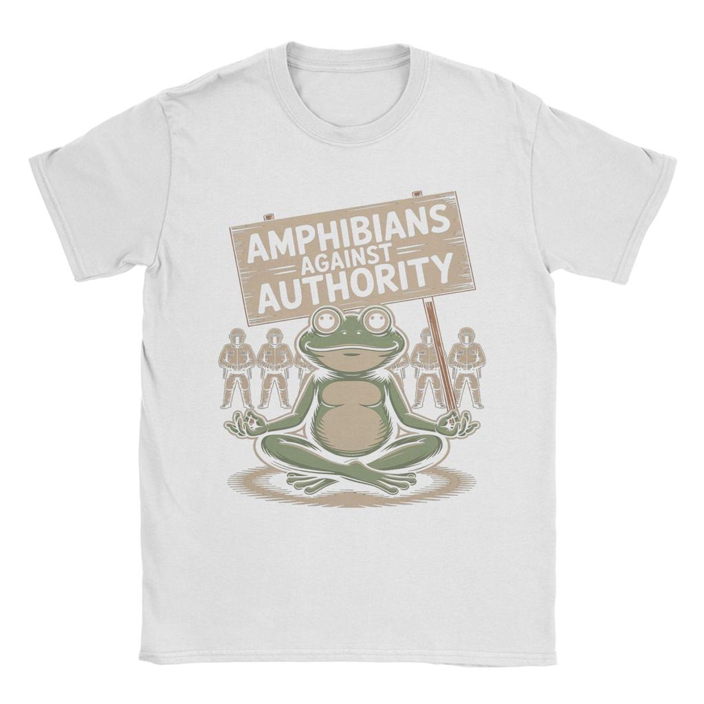 Summer Amphibians Against Authority Hip Hop T Shirts Pure Cotton Tshirt for Man Y2K Fun Loose Short Sleeve Tops