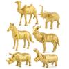 Safari Stunning Animal Figurines Assortment With Giraffe Lion Elephant Golden Variants