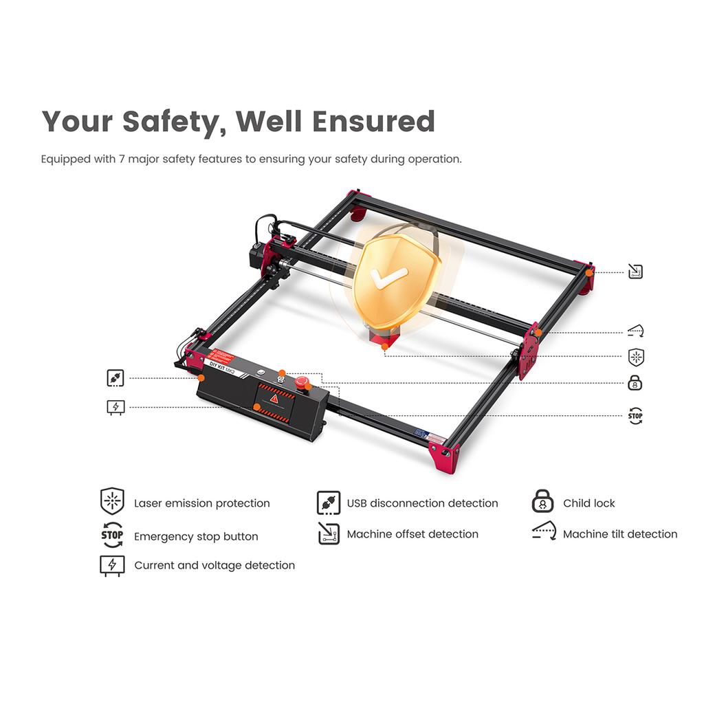 ALgolaser DIY KIT MK2 Лазерный гравер 10 Вт Мощность лазера 12000 мм/мин Лазерная гравировально-резная машина Рабочая область 400*435 мм