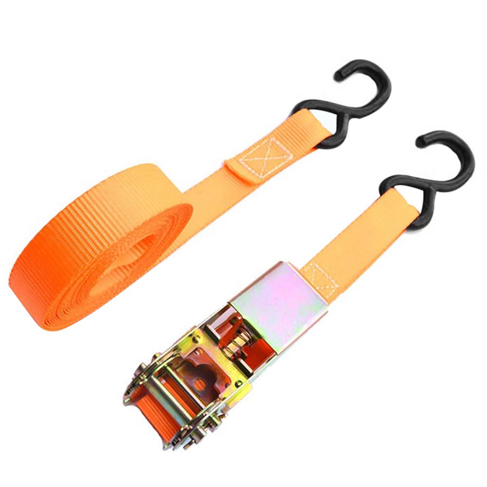 2Pcs 5 Meter Ratchet Straps Tie Down 2000 Pounds Claw Lorry Strap Lashing Polyester For Car Motorcycle Bike With Metal Buckle