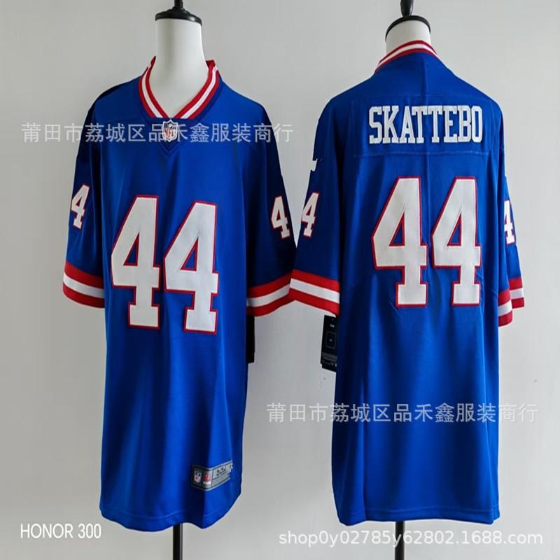 Mens New York Giants 44 Skattebo Football Jersey Cotton Embroidered Sports Fan Apparel Gym Fitness Fall