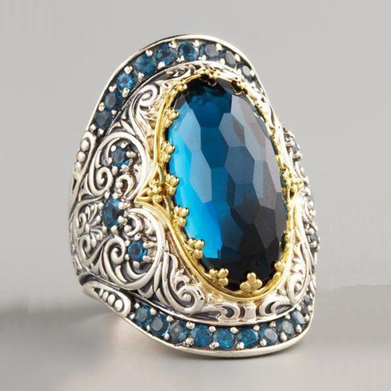 Классическая резьба овальный кубический циркон Роскошные вечерние ювелирные изделия для мужчин и женщин кольцо на палец