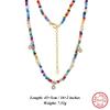 Модный чокер ORSA JEWELS из стерлингового серебра 925 пробы с жемчугом в форме ракушки и цветными бусинами 3 мм, регулируемое ожерелье для женщин, украшение, подарок на вечеринку PSN06
