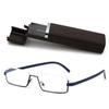 Anti -Blue Light Reading Glasses Tr90 Metal Half Frame Men Prescription Eyeglasses Male Eyewear With Case Diopter +1 .0 To +6 .0