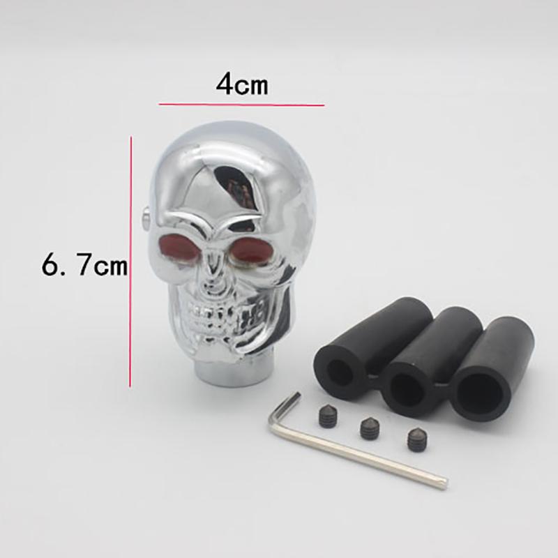 Ручка переключения передач металлическая черепная коробка передач в форме скелета ручка переключения передач автомобильная автоматическая ручка переключения передач ручка с красным светодиодом