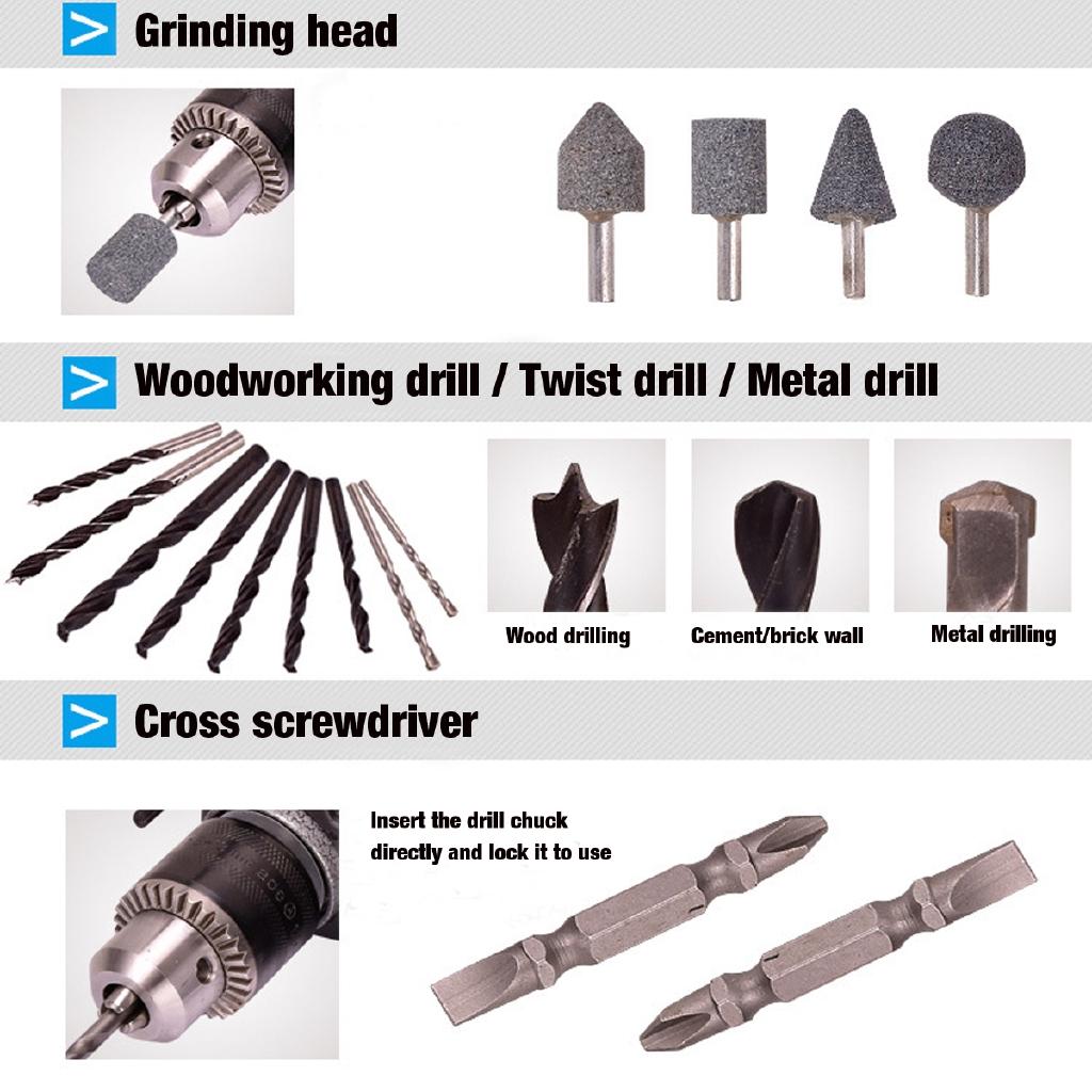 1880 Вт 0-3800 об/мин Электрическая бесщеточная ударная дрель 3 мм Электрическая ударная дрель Инструмент для закручивания с крутящим моментом 32 шт.