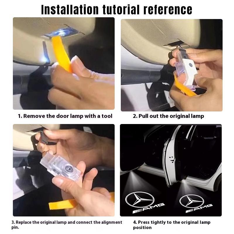 2-4 шт. Дверь автомобиля HD Светодиодный лазерный проектор Приветственная лампа Подходит для Mercedes-Benz AMG CLA C17 CLS C218 W218 W219 E-класса 207 C207.