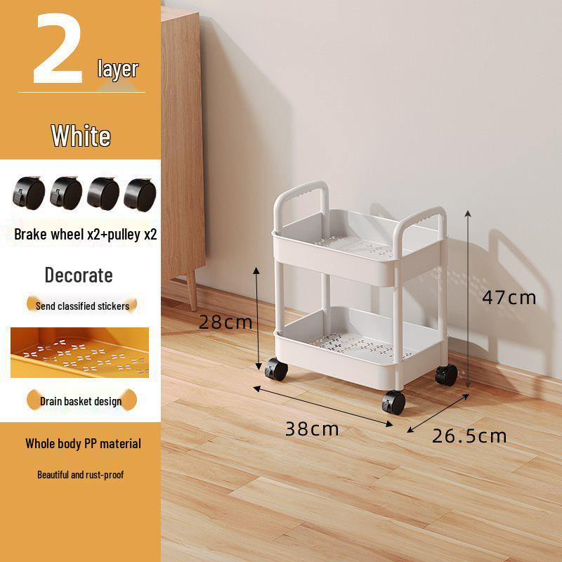 Складная ручная тележка-стеллаж с полками для закусок, игрушек и для кухни