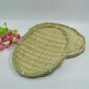 Flat Bamboo Woven Basket Wicker Handmade Storage Container Natural Handwoven Storage Tray Kitchen