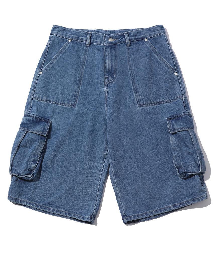 CPGN STUDIO Bermuda Fatigue Cargo Denim Pants Indigo