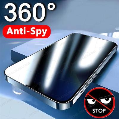 Защитная пленка 360° Privacy Anti Spy для iPhone Air 6 7 8 X XS XR 11 12 13 14 15 16 17 Pro Max Полное покрытие Высококачественная защитная пленка из закаленного стекла