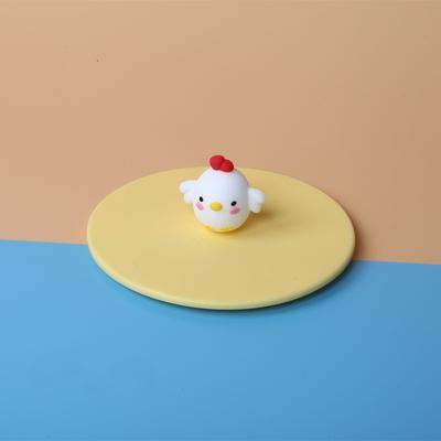 Утолщенная двусторонняя матовая крышка для стакана, силиконовая крышка, мультяшный стиль, универсальная пылезащитная крышка для стакана, съемная, для детей, пищевой класс