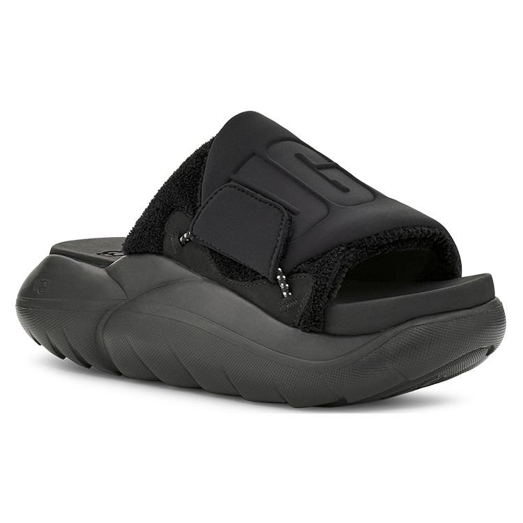 UGG La Cloud Series Fabric Толстая мягкая подошва Модные сандалии Женские сандалии Черные 1125022-BLK